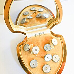COPY - Krementz Platinum & 14k White Cufflinks and studs Complete set